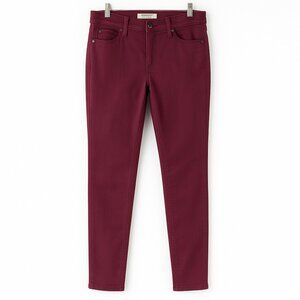 NWT AG Adriano Goldschmied Burgundy The Stevie Ankle Slim Straight  Size 27